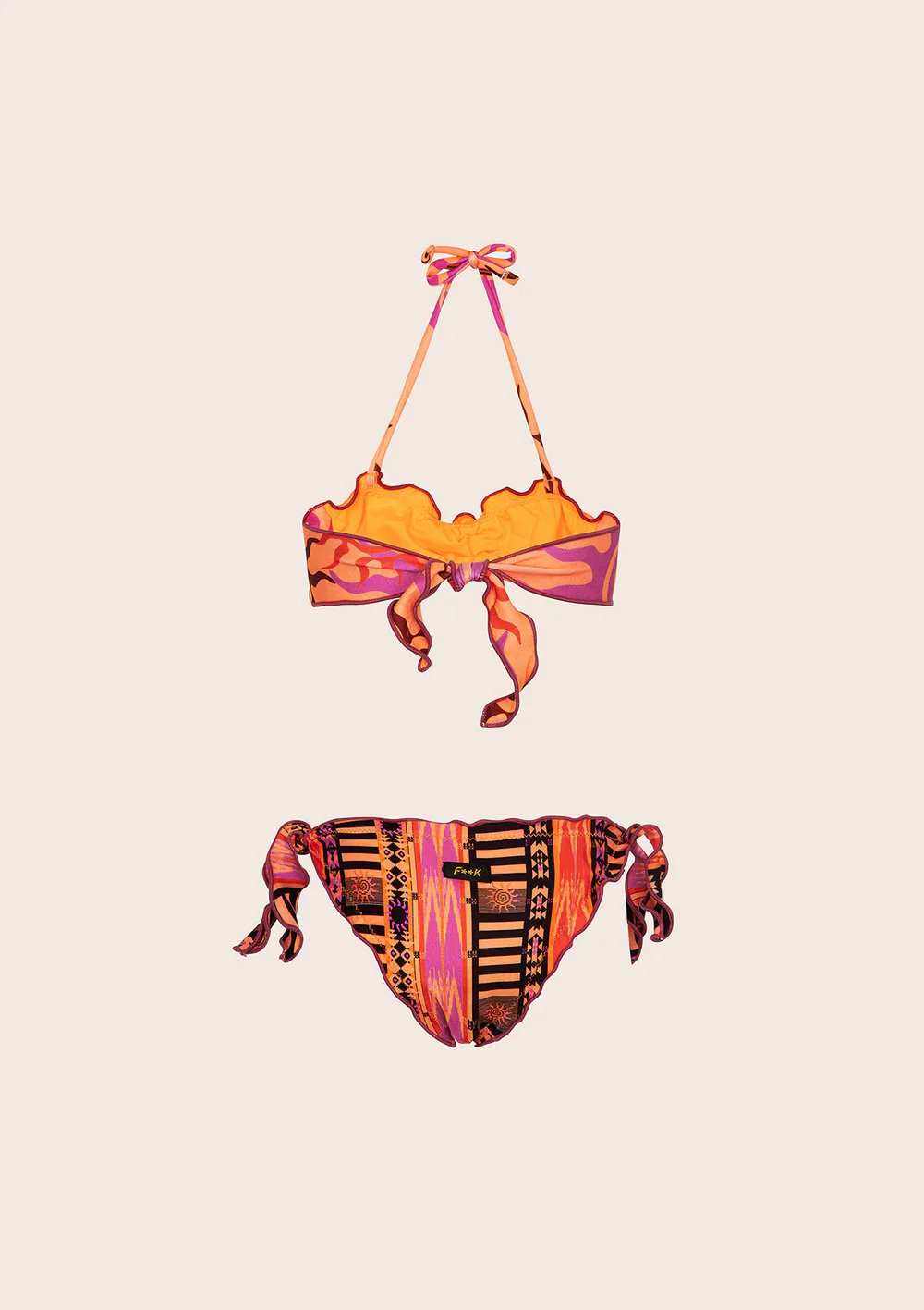 Bikini Bambina Fascia con Slip Regolabile Fantasia rosso G1F06BAX 45 F**K 