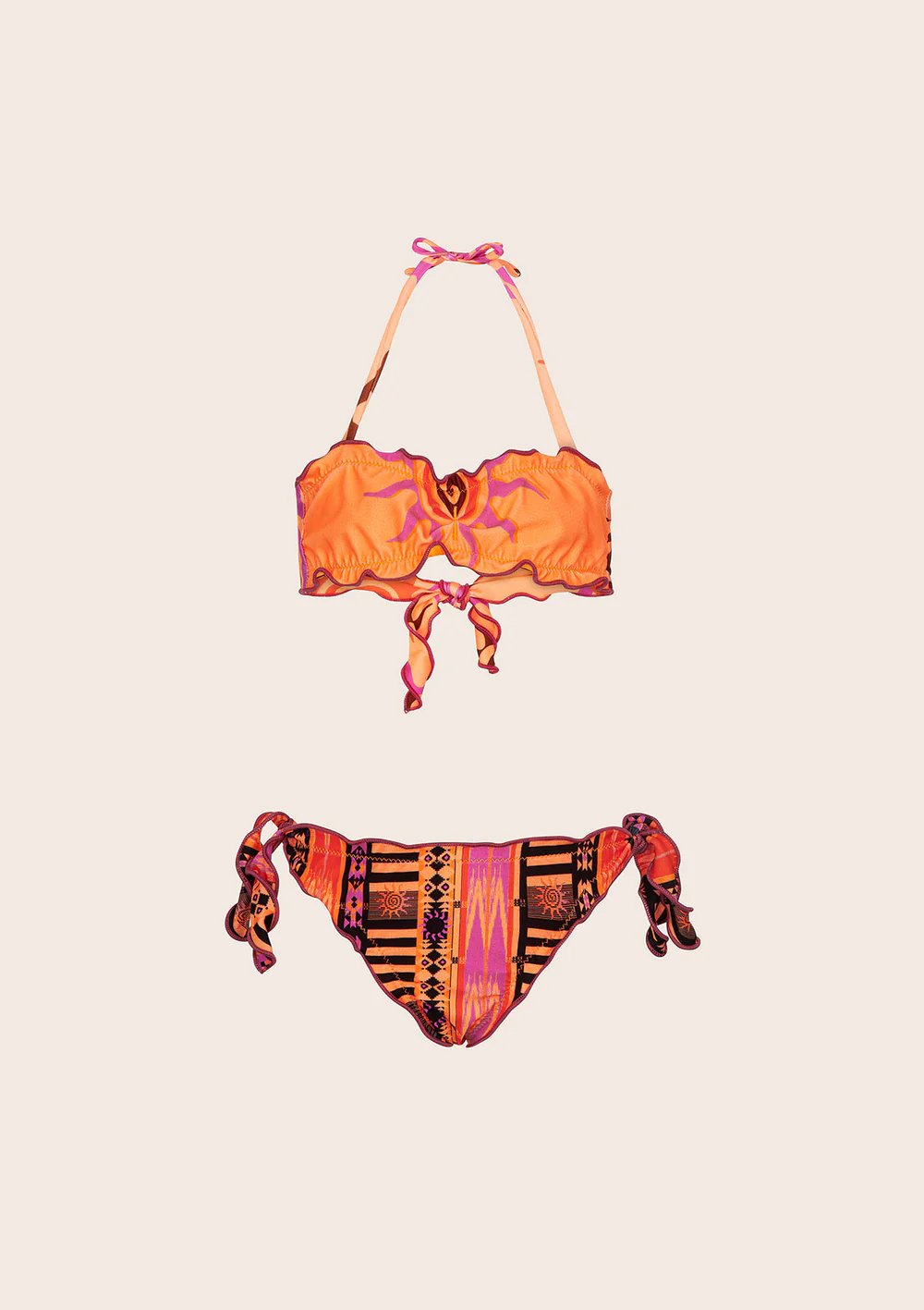 Bikini Bambina Fascia con Slip Regolabile Fantasia rosso G1F06BAX 45 F**K 