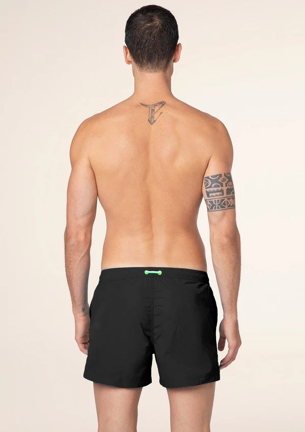 Costume da bagno stampato short fit M01BU05 BK F**K 