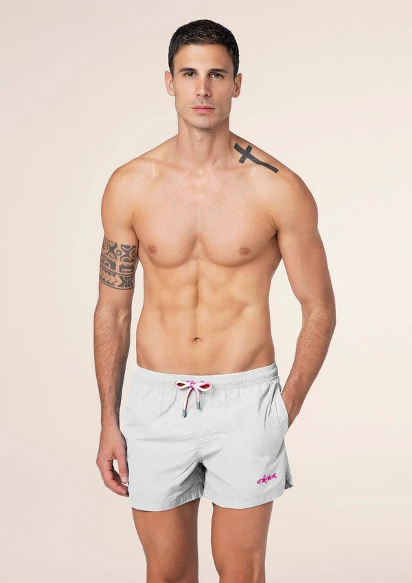 Costume da bagno stampato short fit M01BU05 WH F**K 