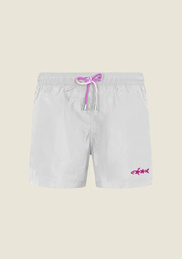 Costume da bagno stampato short fit M01BU05 WH F**K 