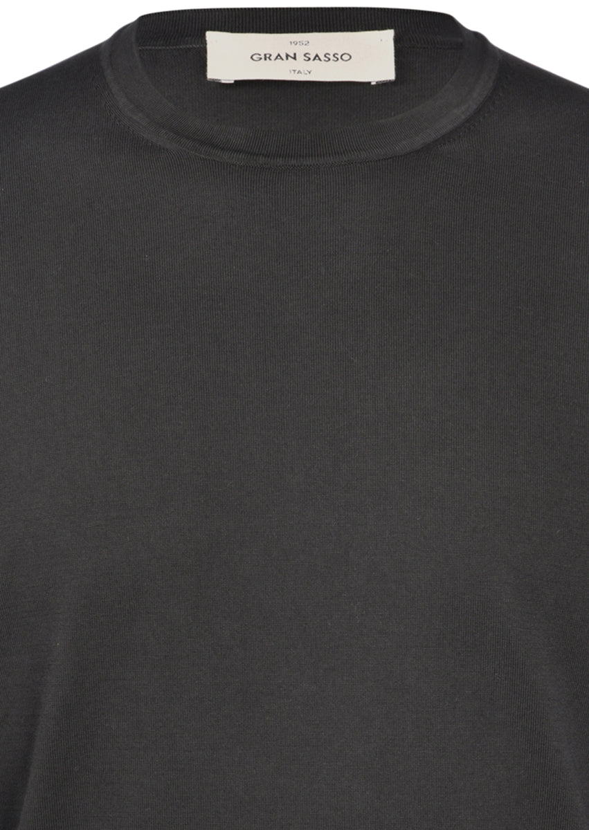 T-shirt in maglia vintage cotone organico nero 43168/21820 099 GRAN SASSO 