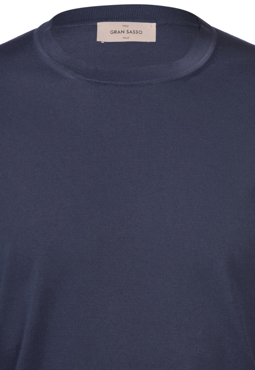 T-shirt in maglia vintage cotone organico blu navy 43168/21820 598 GRAN SASSO 