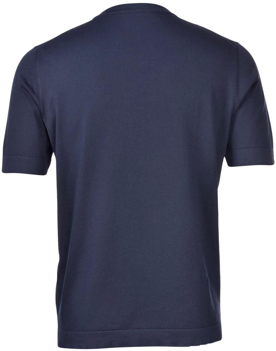 T-shirt in maglia vintage cotone organico blu navy 43168/21820 598 GRAN SASSO 