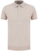 Fresh cotton beige knitted polo shirt