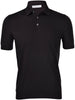 Black fresh cotton knit polo shirt