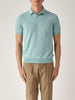 Light blue fresh cotton knit polo shirt