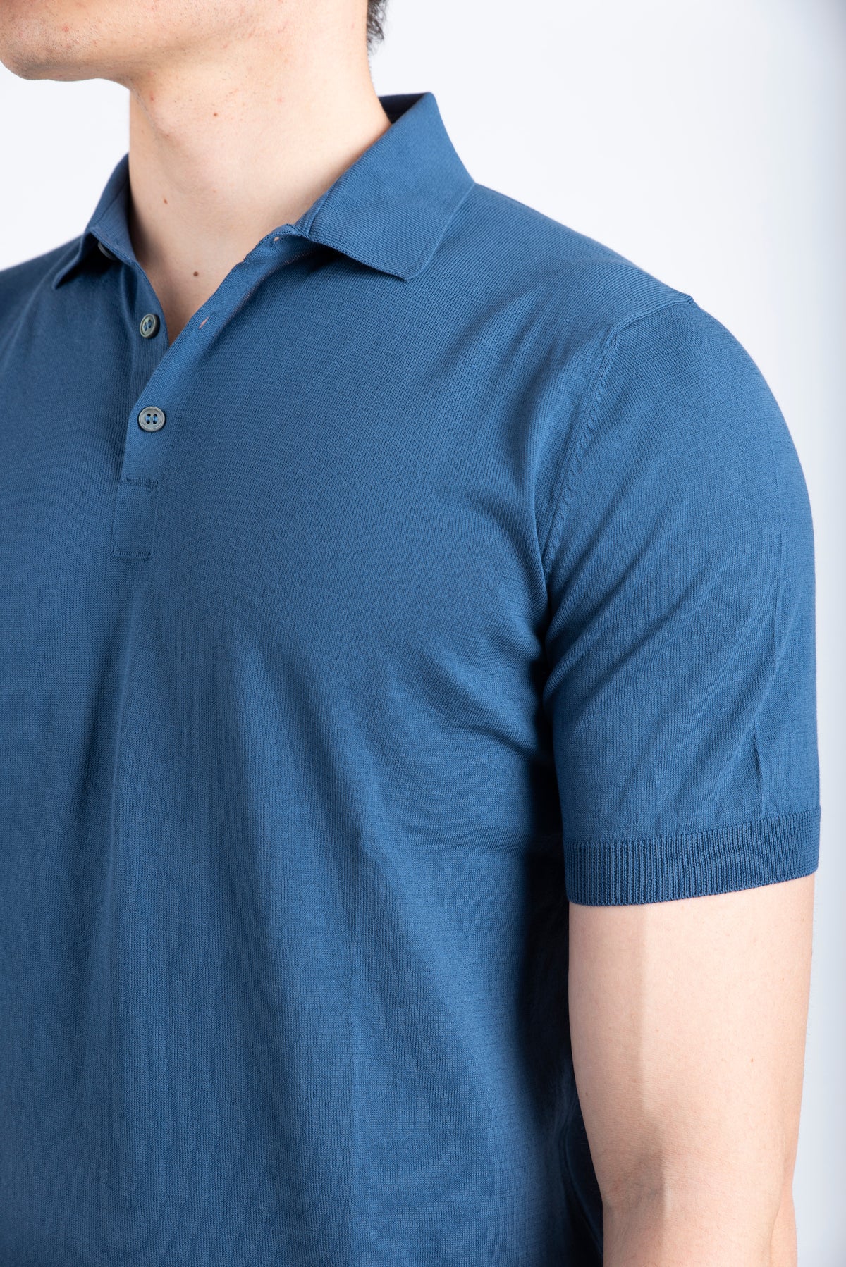 Polo in maglia fresh cotton blu 57119/20615 565 GRAN SASSO 
