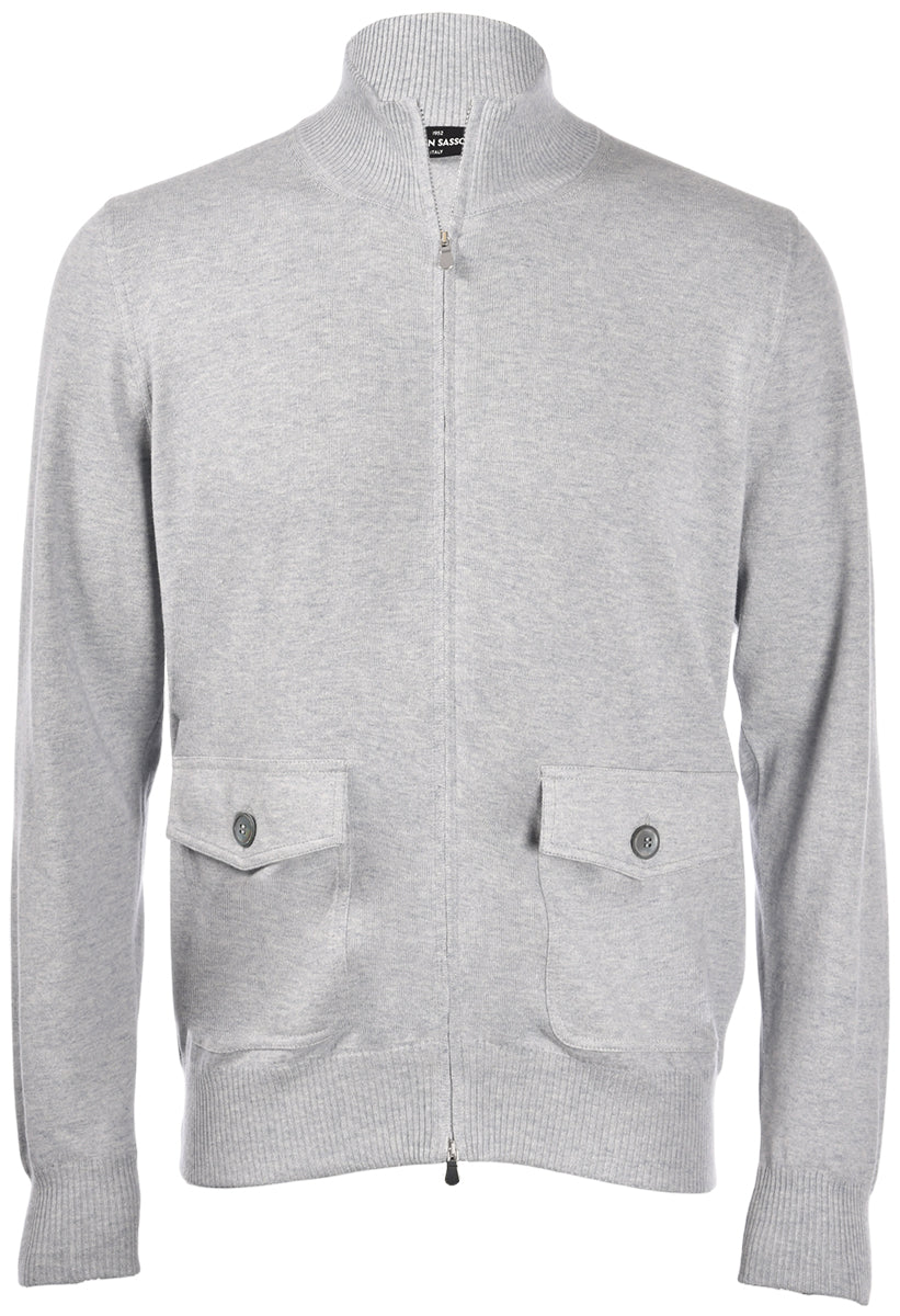 Maglia zip con collo alto grigio 57125/23217 050 GRAN SASSO 