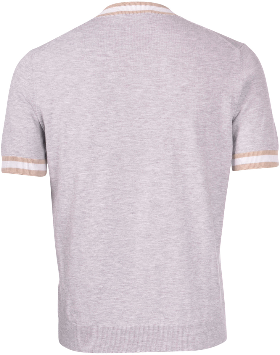 T-shirt in maglia con dettagli grigio beige bianco 57135/20671 052 GRAN SASSO 