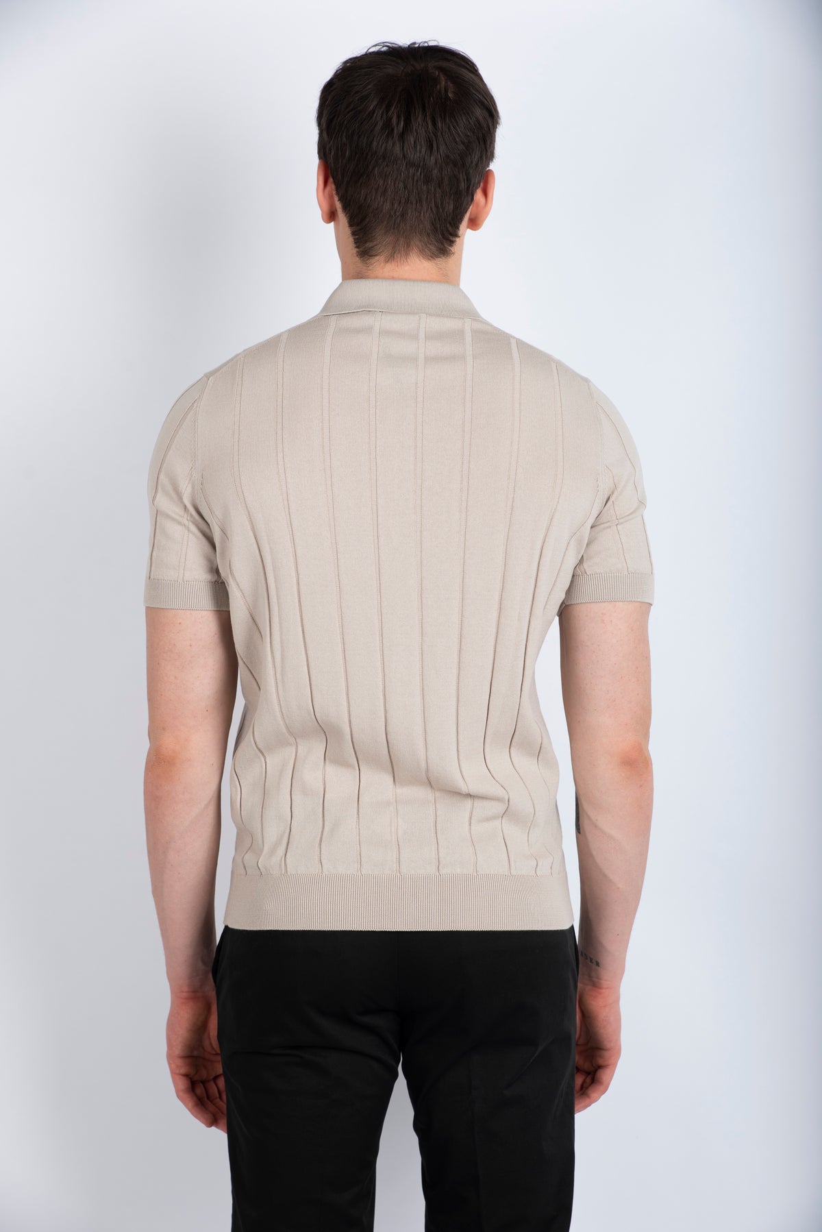 Camicia in maglia a coste beige 57143/20634 010 GRAN SASSO 