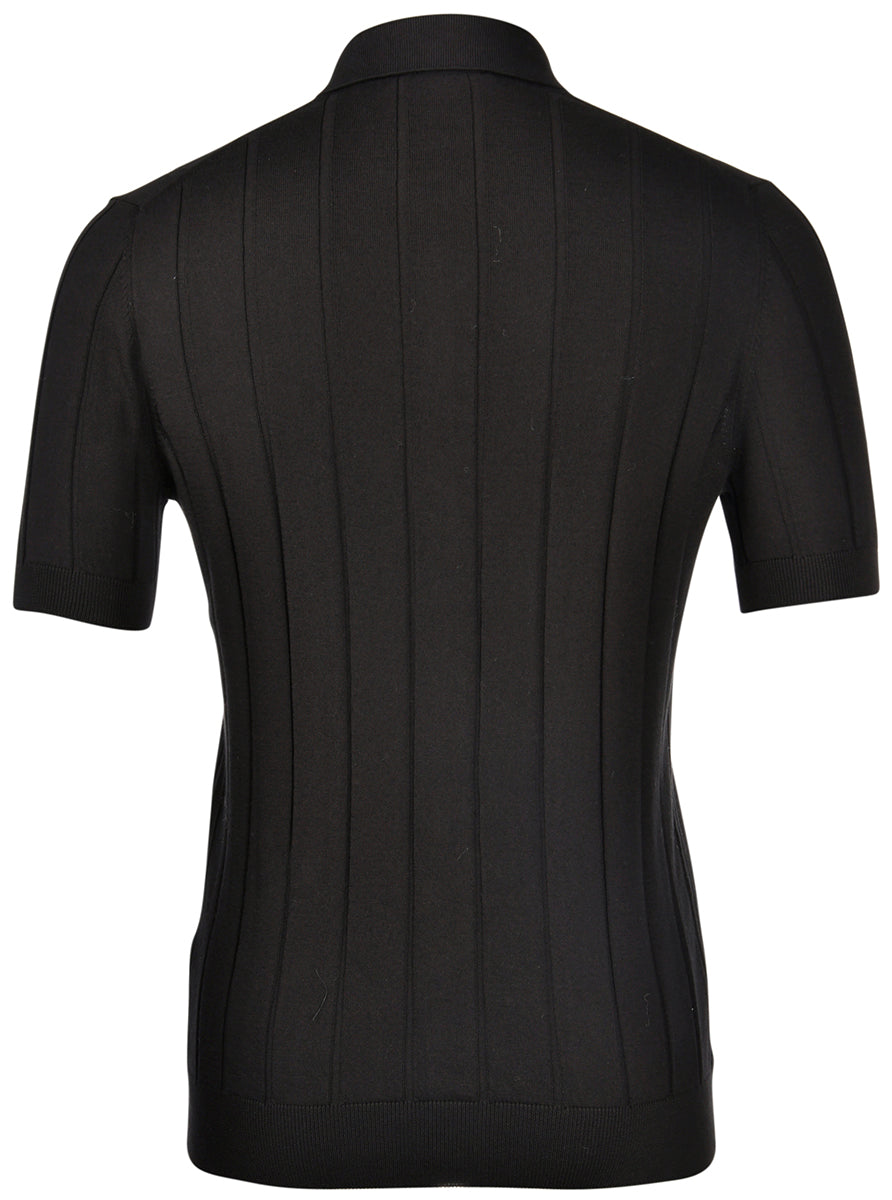 Camicia in maglia a coste nero 57143/20634 099 GRAN SASSO 