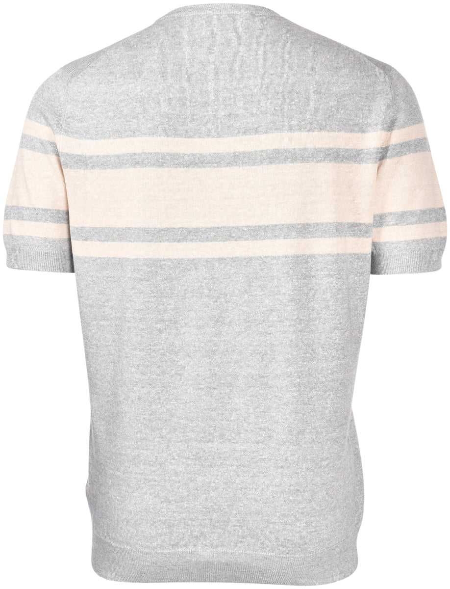 Maglione a maniche corte a righe grigio 57169/18642 065 GRAN SASSO 