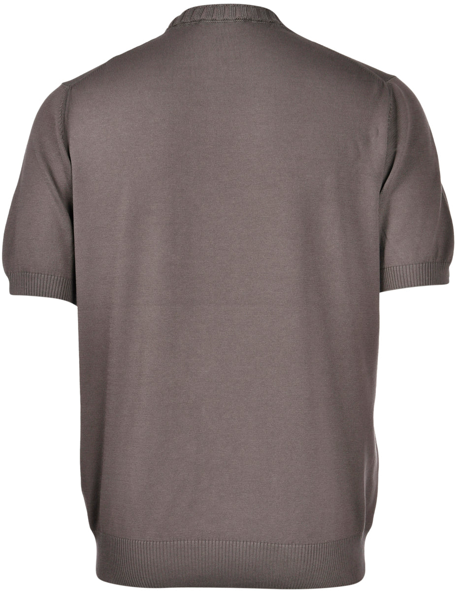 T-shirt in maglia con collo a coste grigio 57188/18163 095 GRAN SASSO 