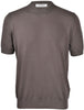 Grey ribbed knit T-shirt