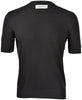 Black ribbed neck knit T-shirt