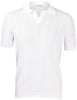 White ribbed skipper polo shirt