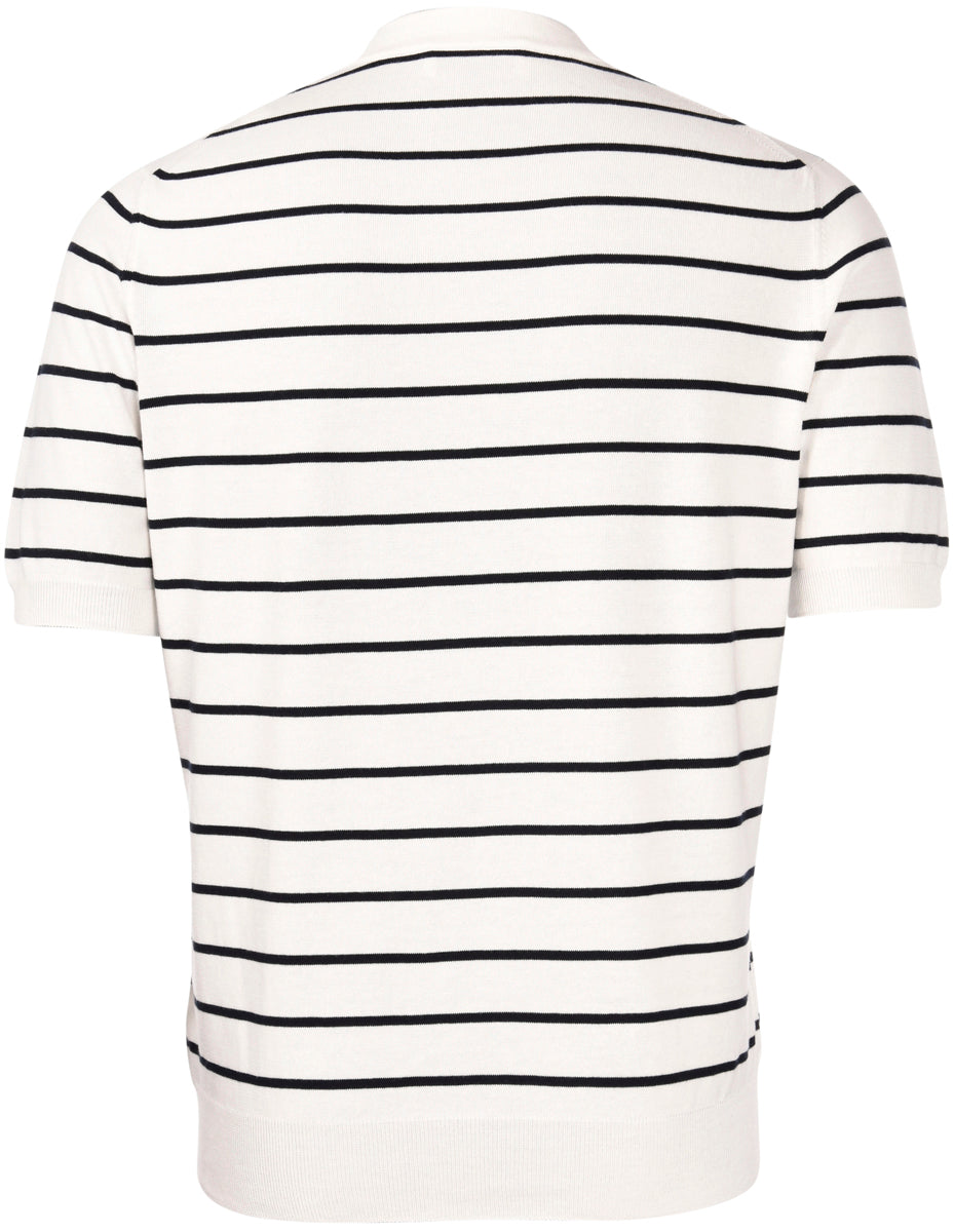 T-shirt in maglia a righe bianco blu  57192/18046 005 GRAN SASSO 