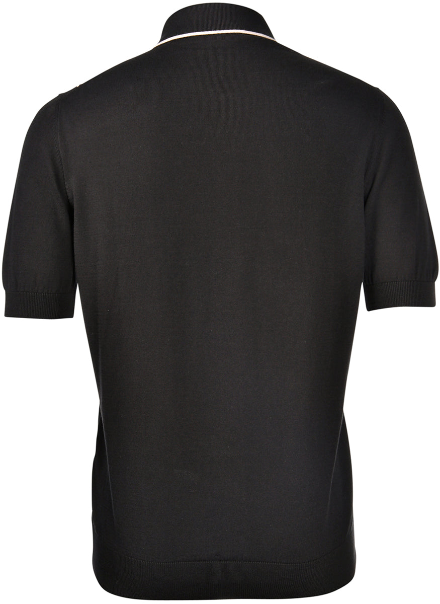 Camicia in maglia a righe cotone organico nero bianco 59135/18041 099 GRAN SASSO 