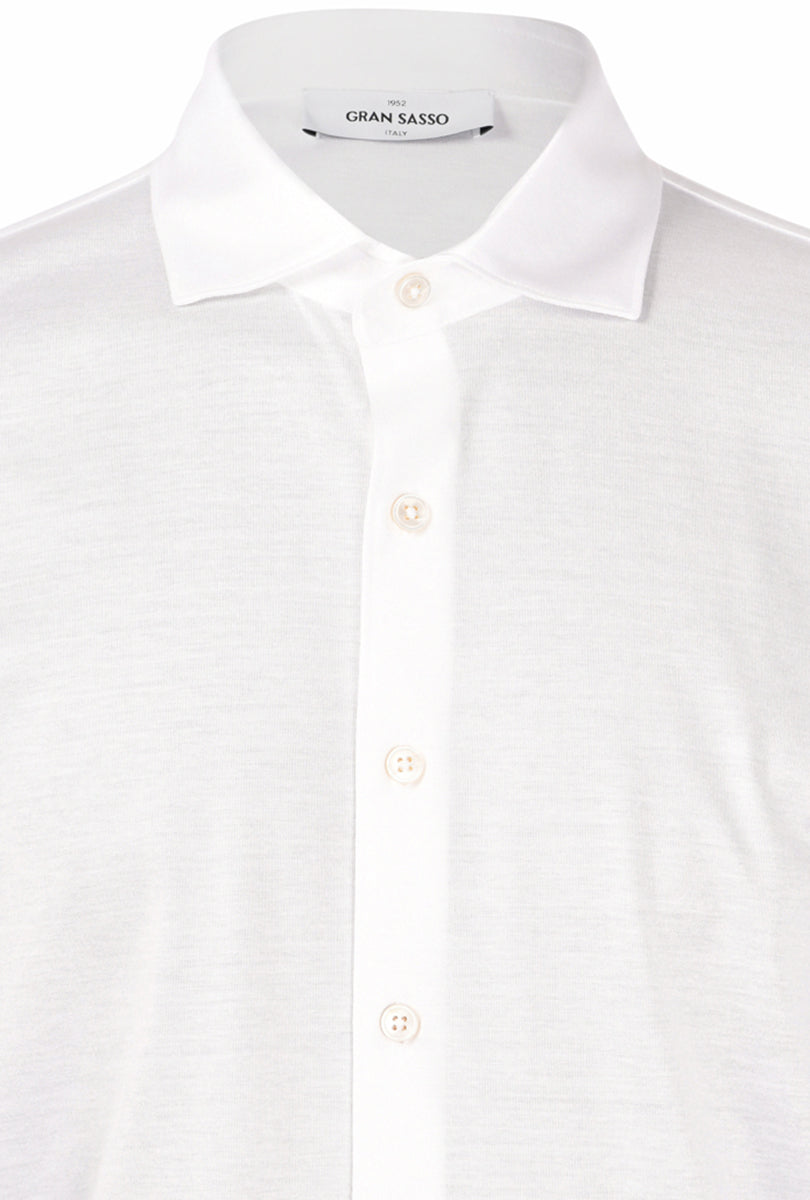 Camicia jersey filo di scozia bianco 60120/74002 001 GRAN SASSO 