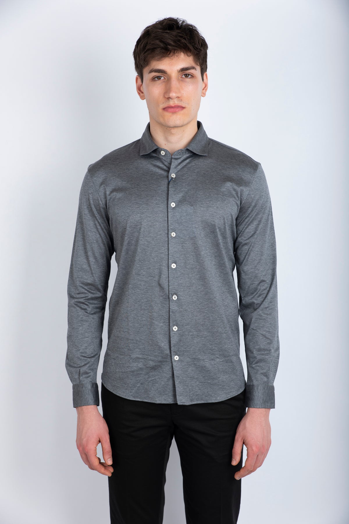 Camicia jersey filo di scozia grigio 60120/74002 059 GRAN SASSO 