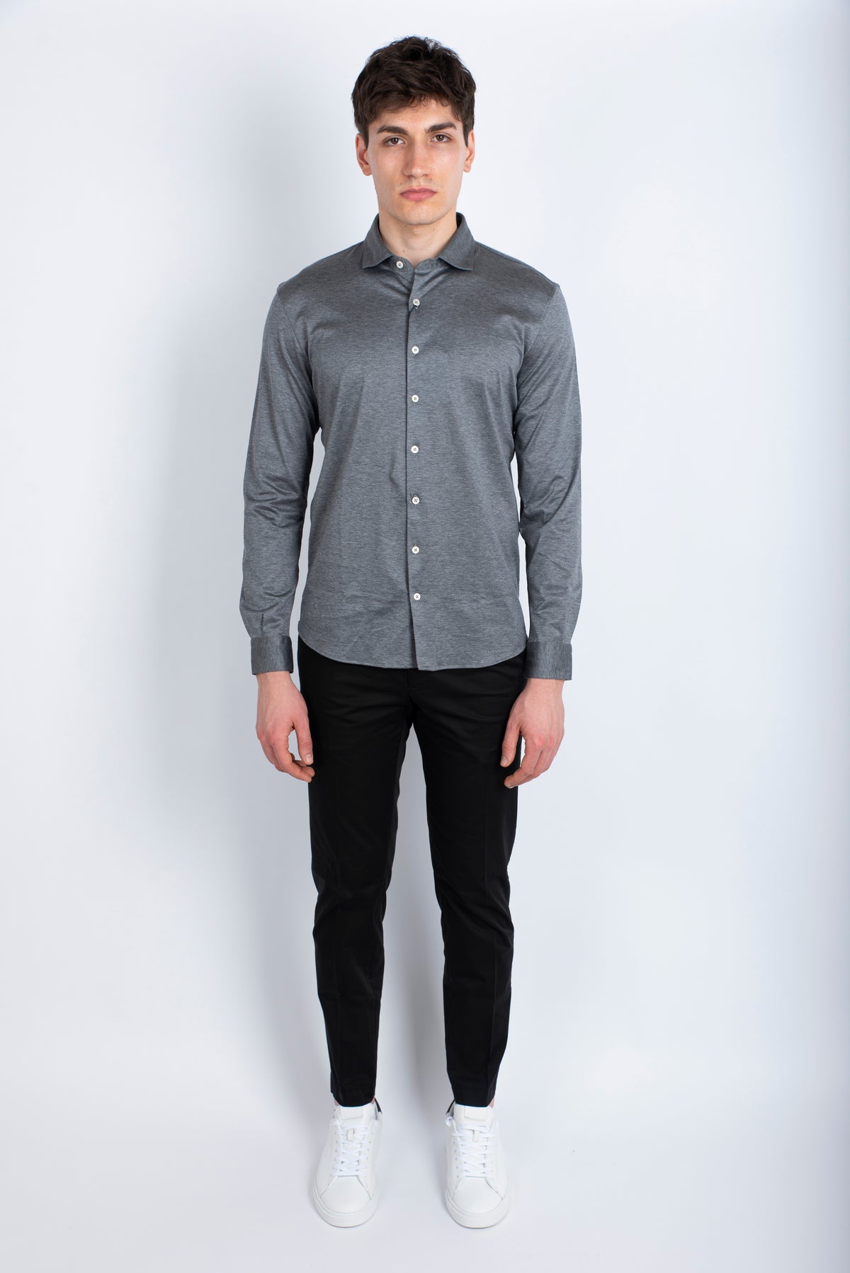 Camicia jersey filo di scozia grigio 60120/74002 059 GRAN SASSO 