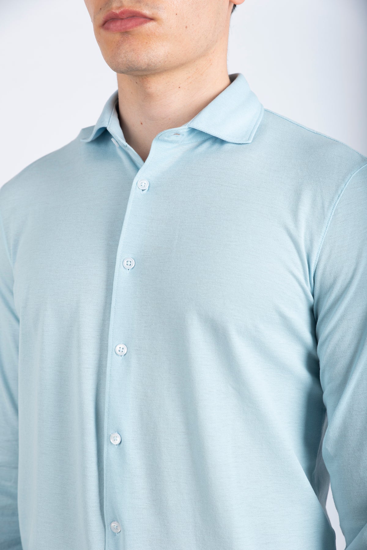 Camicia in piquet azzurro  60120/81402 603 GRAN SASSO 
