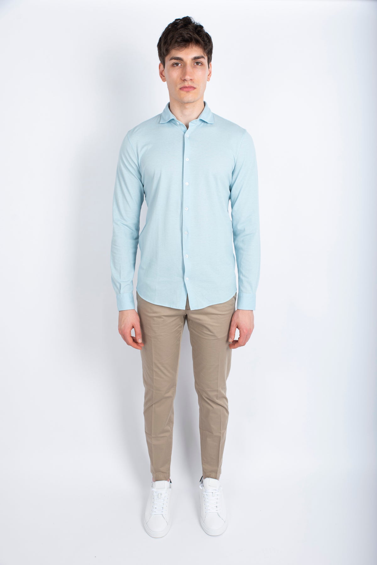 Camicia in piquet azzurro  60120/81402 603 GRAN SASSO 