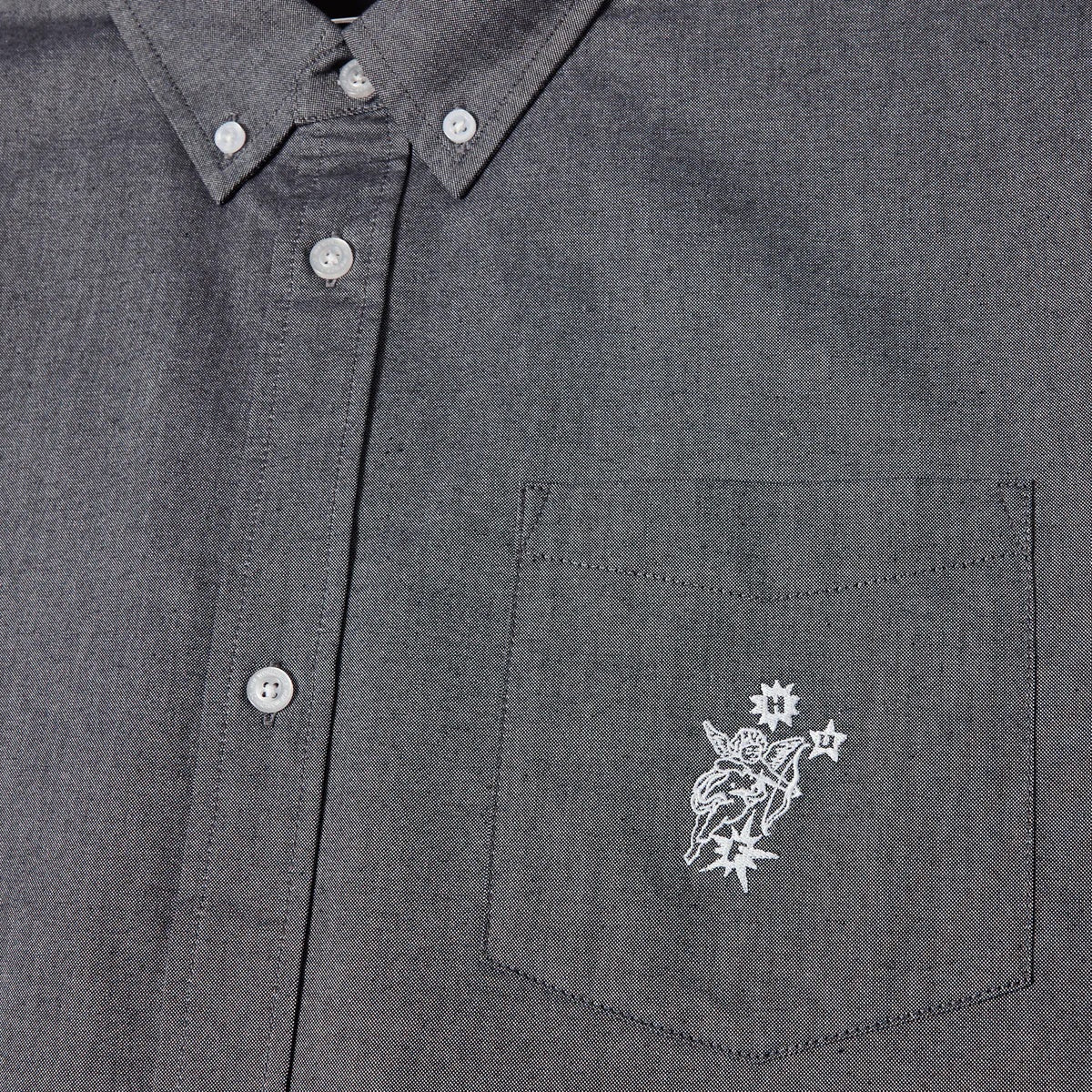 Icarus oxford shirt washed black BU00234 WABLK HUF 