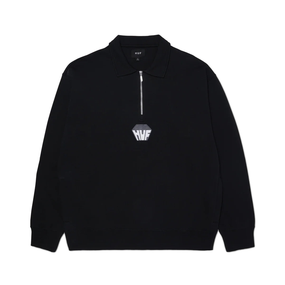 Big Block 1/4 Zip French Terry FL00236 BLACK HUF 