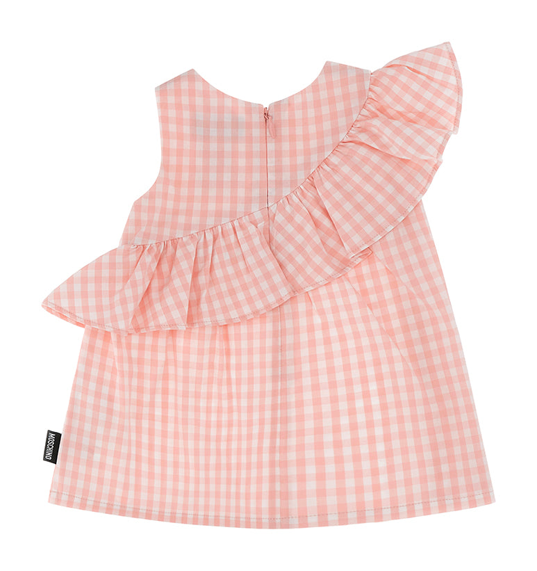 Abito a quadri con scollo rotondo MDV0C3LME05 85010 MOSCHINO BABY 
