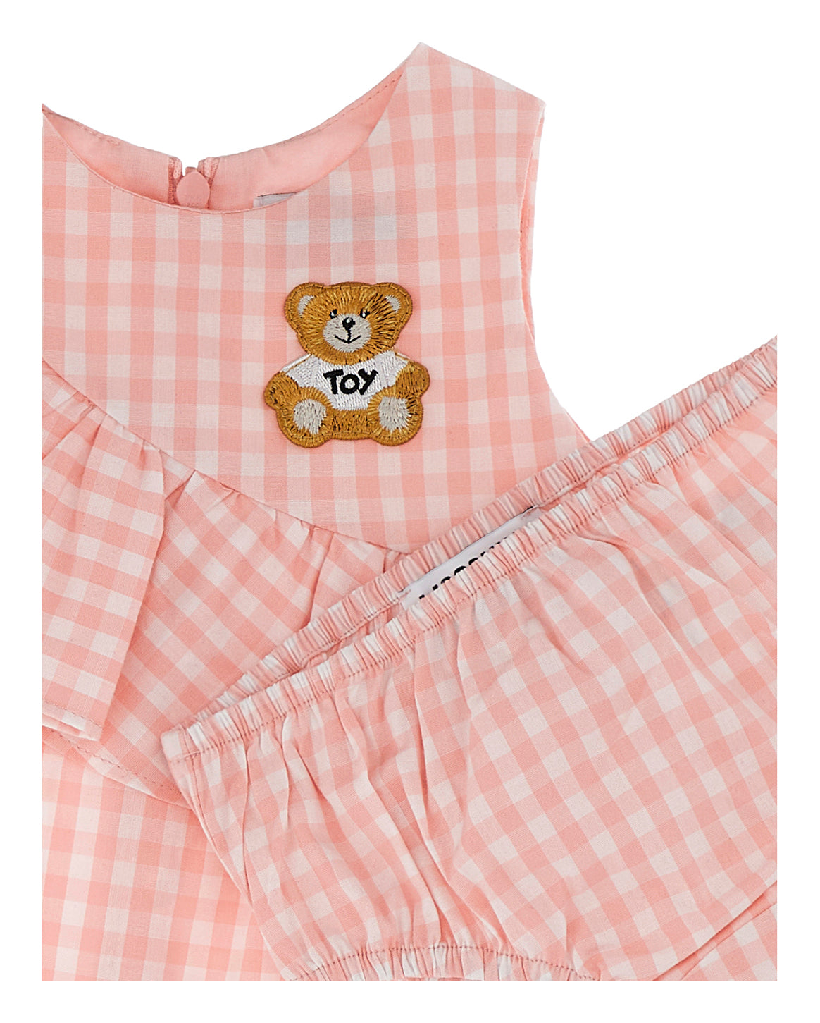Abito a quadri con scollo rotondo MDV0C3LME05 85010 MOSCHINO BABY 