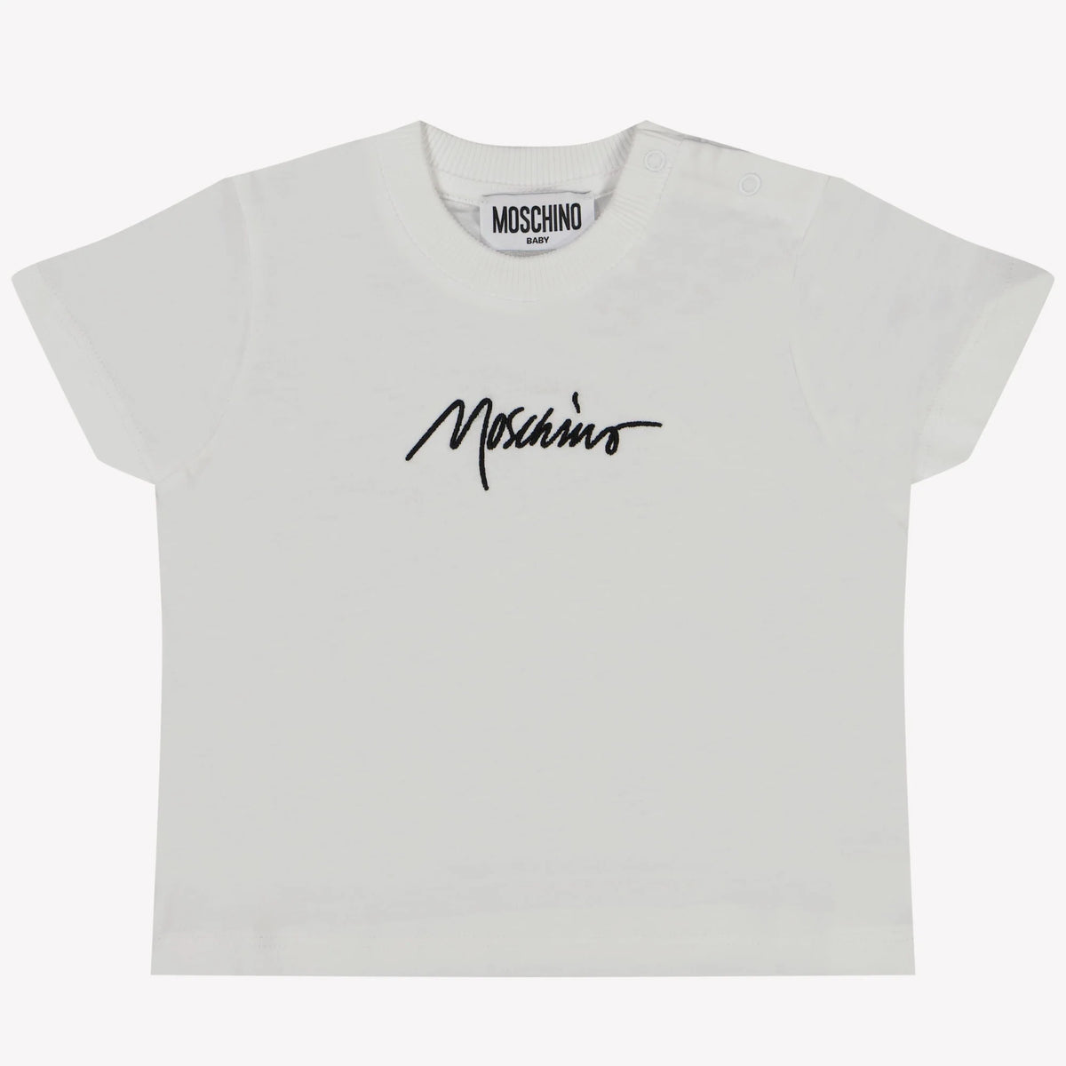 T-shirt logo lettering ricamo MQM047LAA01 10101 MOSCHINO BABY 