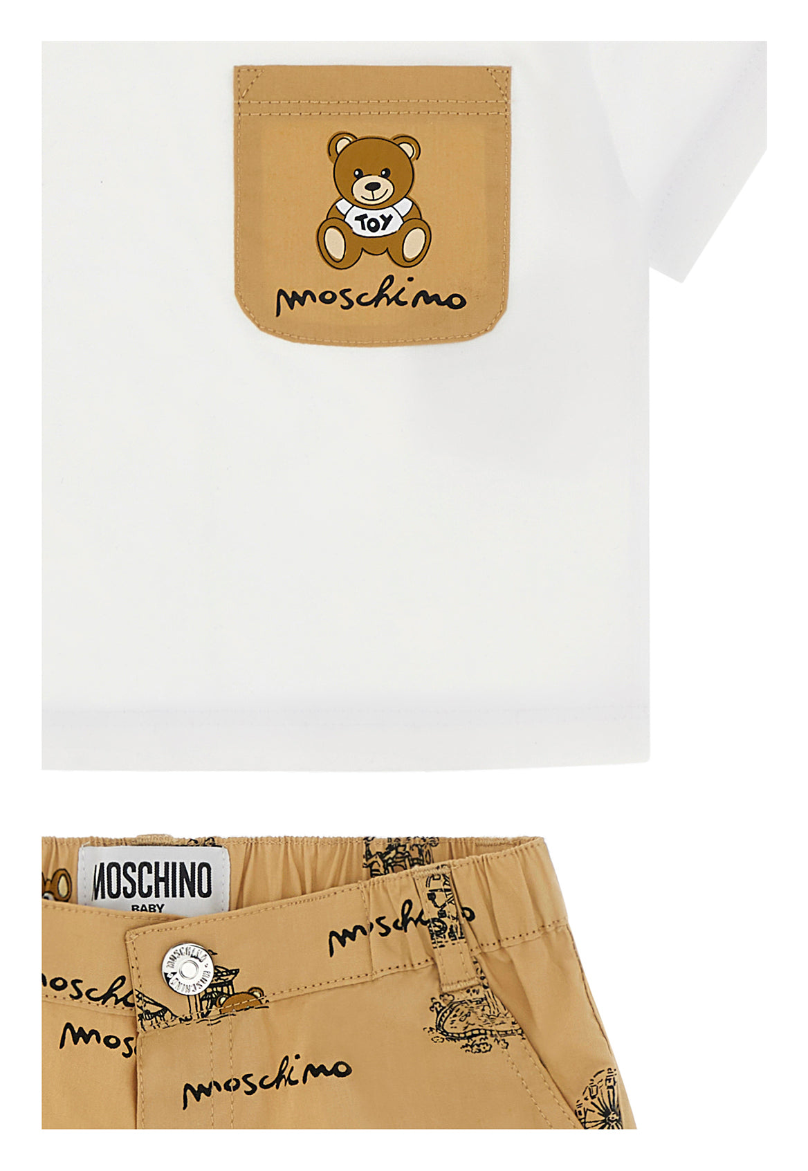 Set con shorts stampati all-over MUG01CLLB46 83445 MOSCHINO BABY 