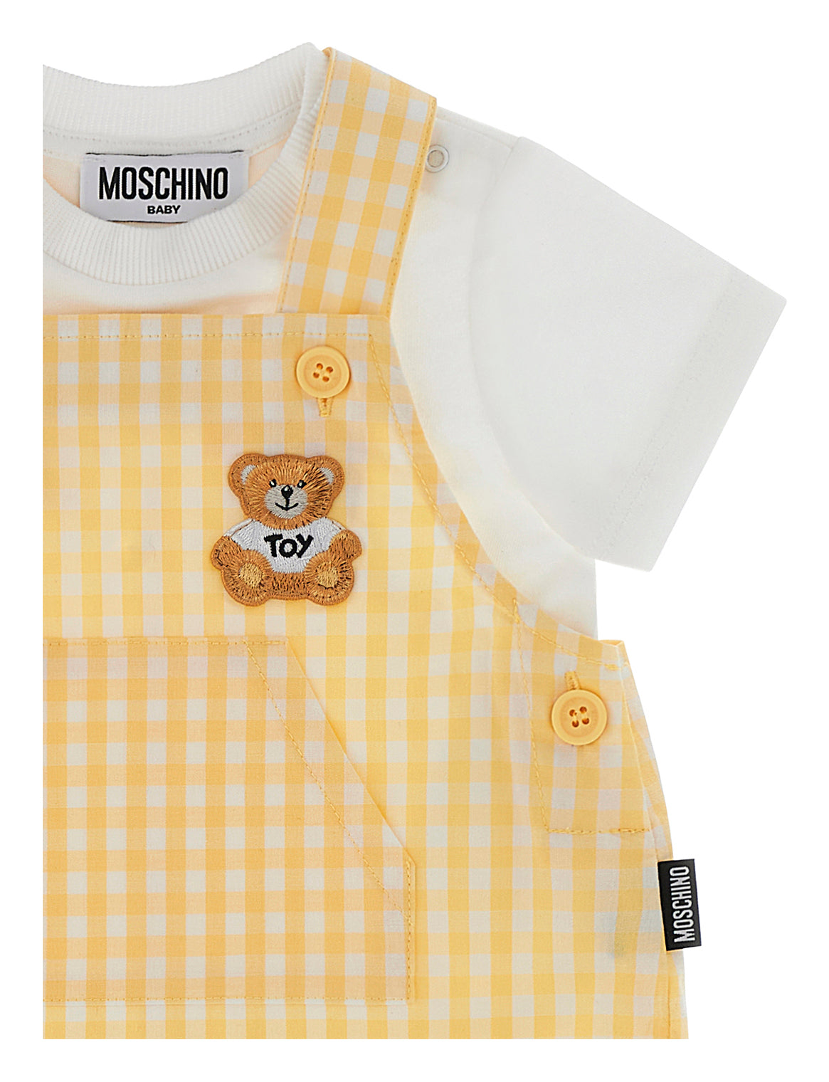 Completo salopette neonato MUG01DLME05 85025 MOSCHINO BABY 