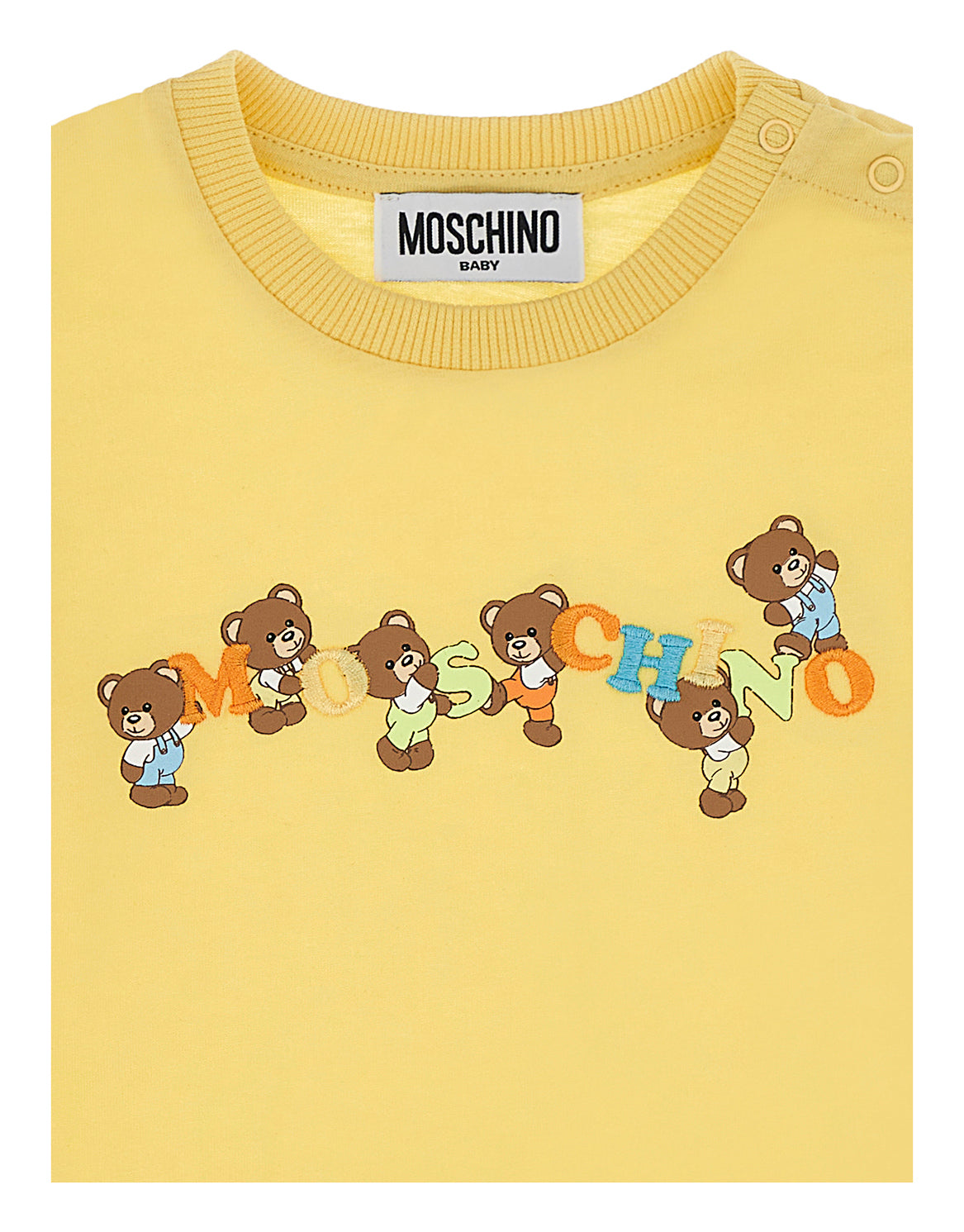 T-shirt con stampa Teddy Bear e  logo ricamato MUM047LAA02 51082 MOSCHINO BABY 