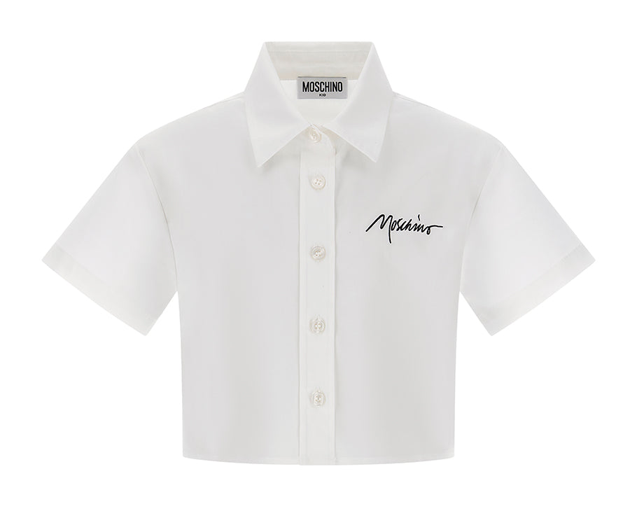 Camici crop logo lettering HDC024LMA01 10101 MOSCHINO KID 