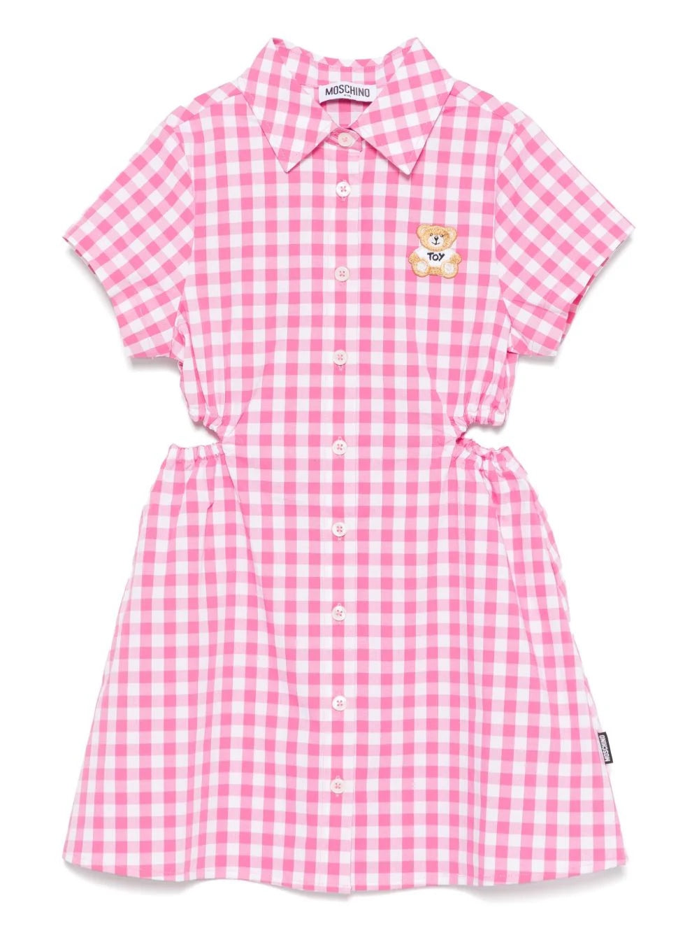 Abito a quadri con dettaglio cut-out HDV0G0LME04 83541 MOSCHINO KID 