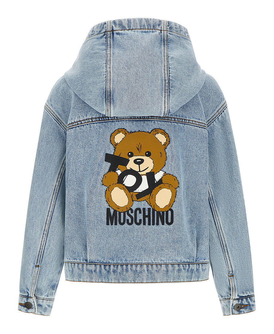 Giacca di jeans con cappuccio HUS052L0E08 40186 MOSCHINO KID 