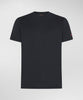 Zole 02 T-Shirt in Piquet stretch di cotone e seta blu grafite