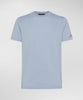 Zole 02 T-Shirt in Piquet stretch di cotone e seta blu fumo