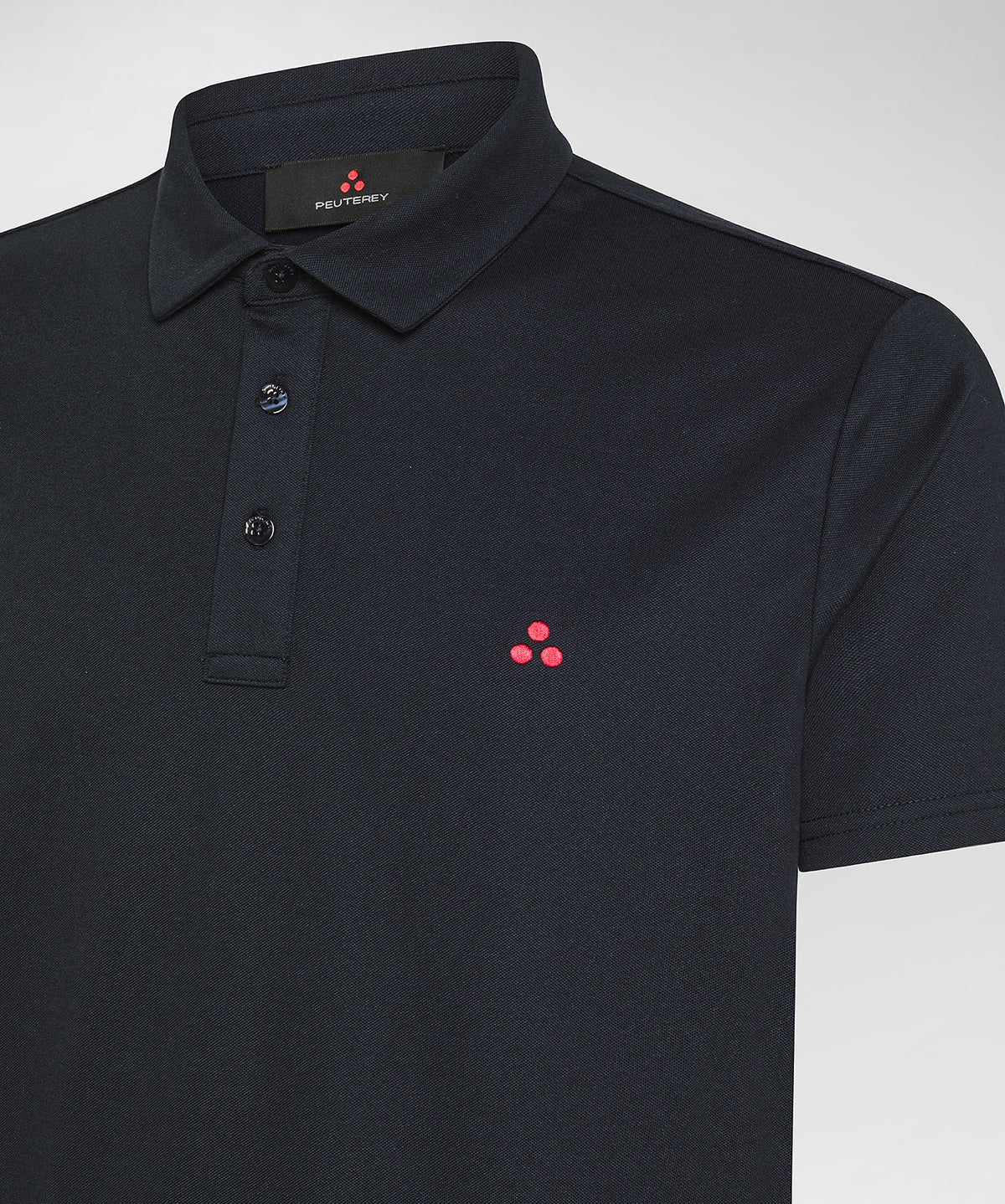 Mezzola 02 Polo in Piqué di cotone stretch blu grafite PEU5471 215 PEUTEREY 