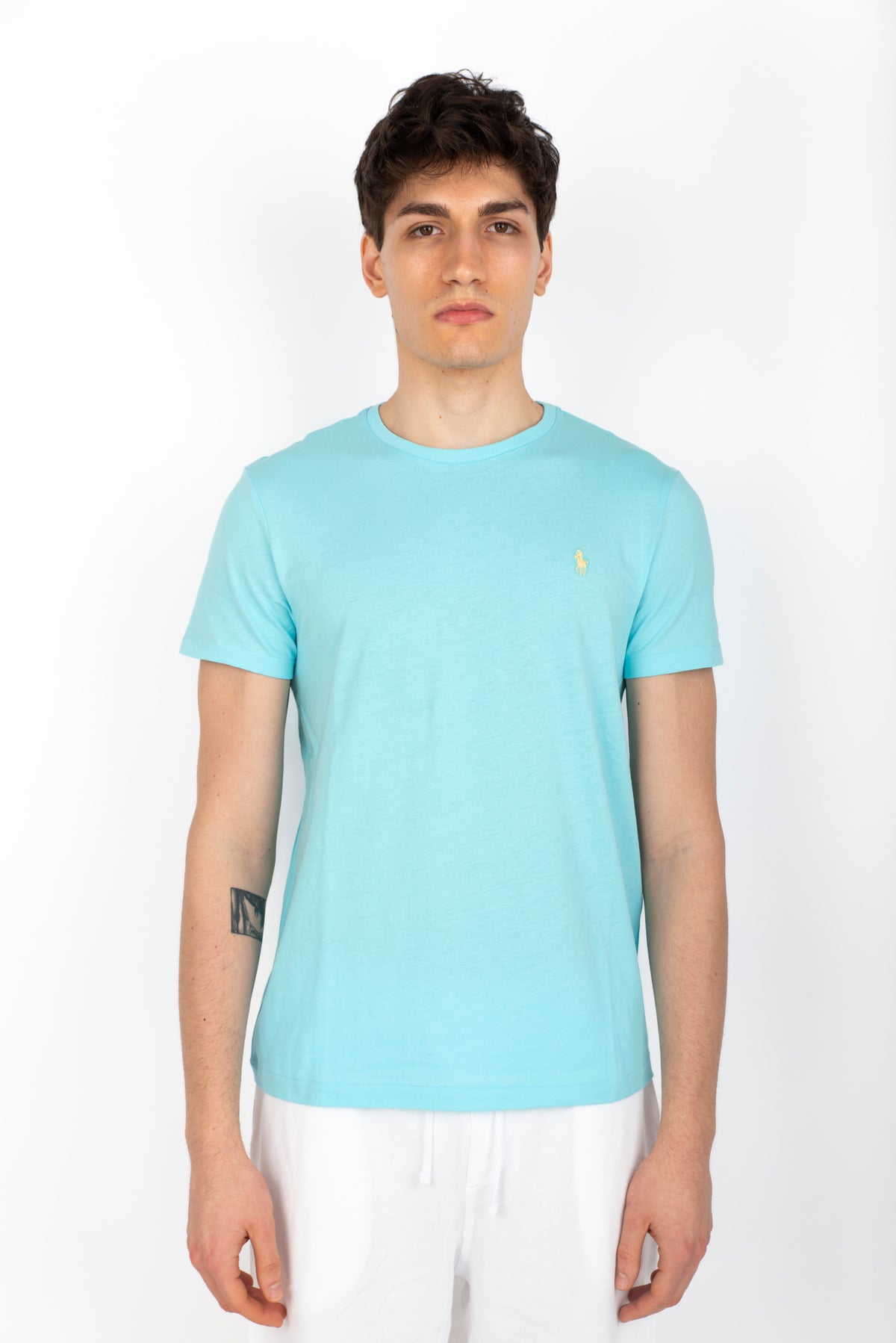 Maglietta in jersey Custom Slim-Fit aqua blue 710671438 407 POLO RALPH LAUREN 