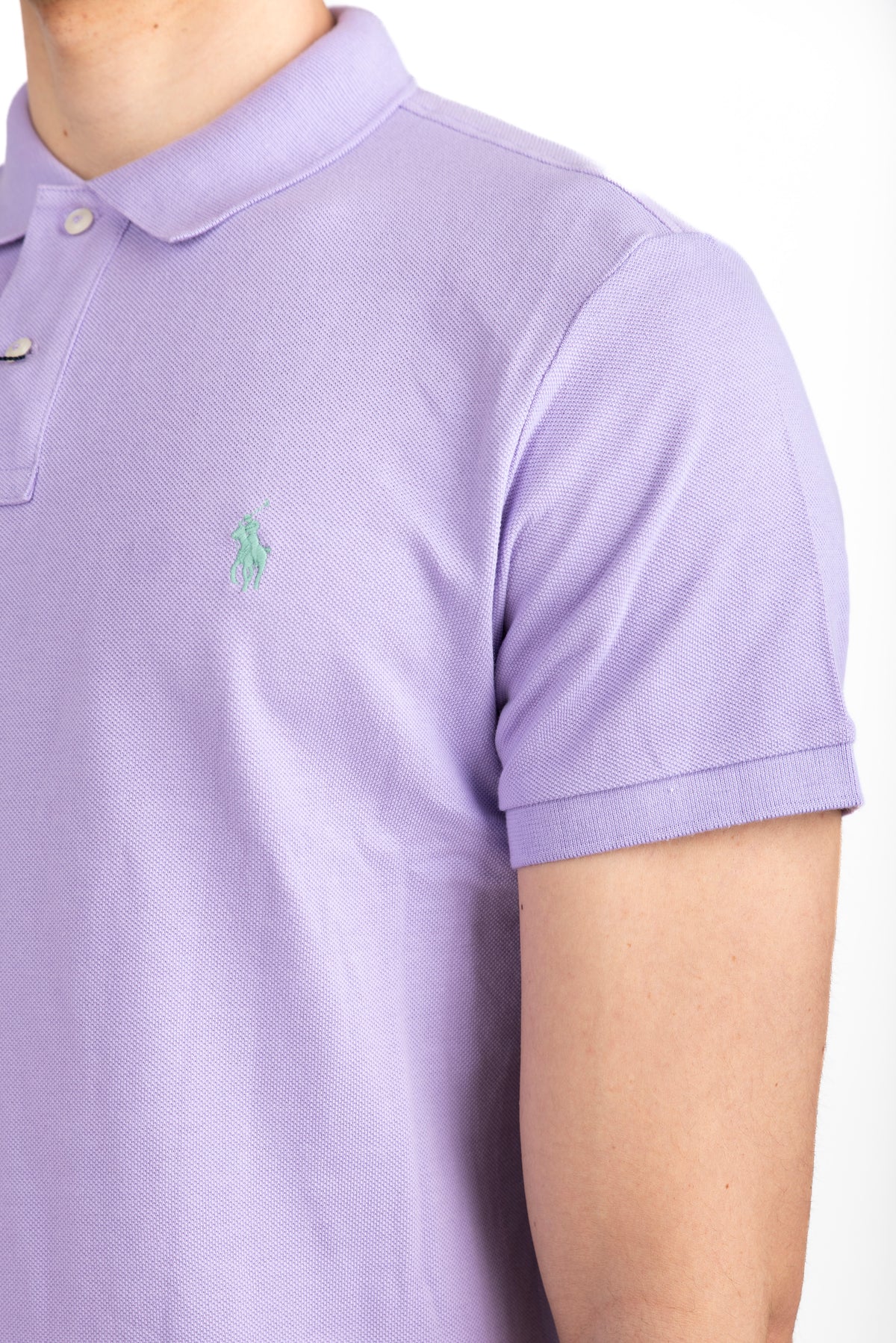 Polo light lilac in piqué Slim Fit  710680784 423 POLO RALPH LAUREN 