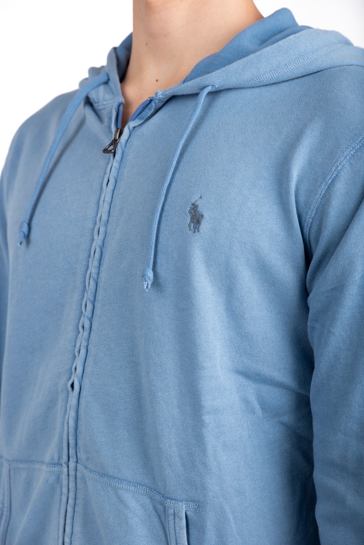 Felpa blu in spugna spa con cappuccio  710706348 020 POLO RALPH LAUREN 