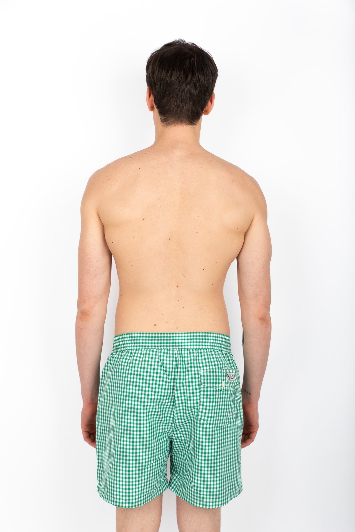 Traveler Swim Short costume boxer verde con stampa vichy 710823609 005 POLO RALPH LAUREN 