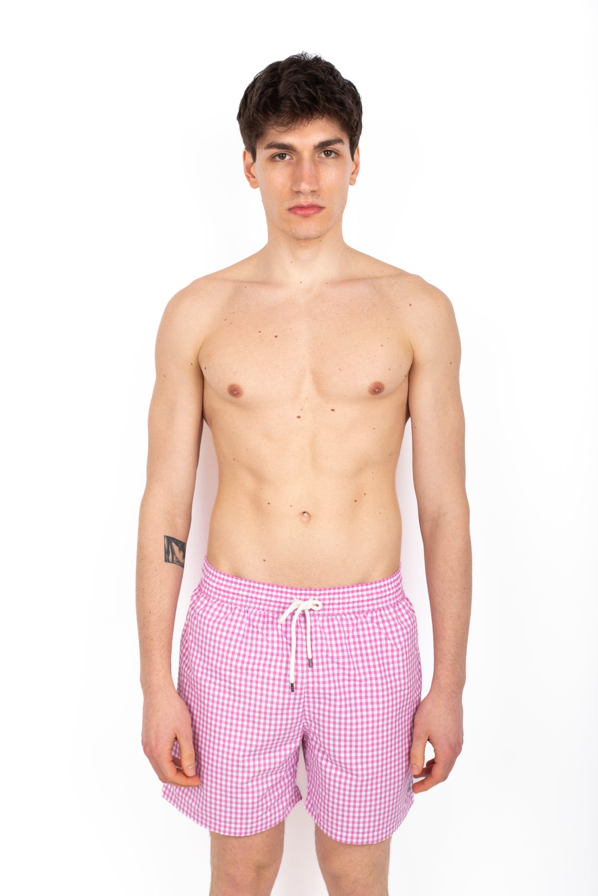Traveler Swim Short costume boxer rosa con stampa vichy 710823609 010 POLO RALPH LAUREN 