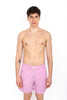 Traveler Swim Short pink boxer swimsuit with gingham print