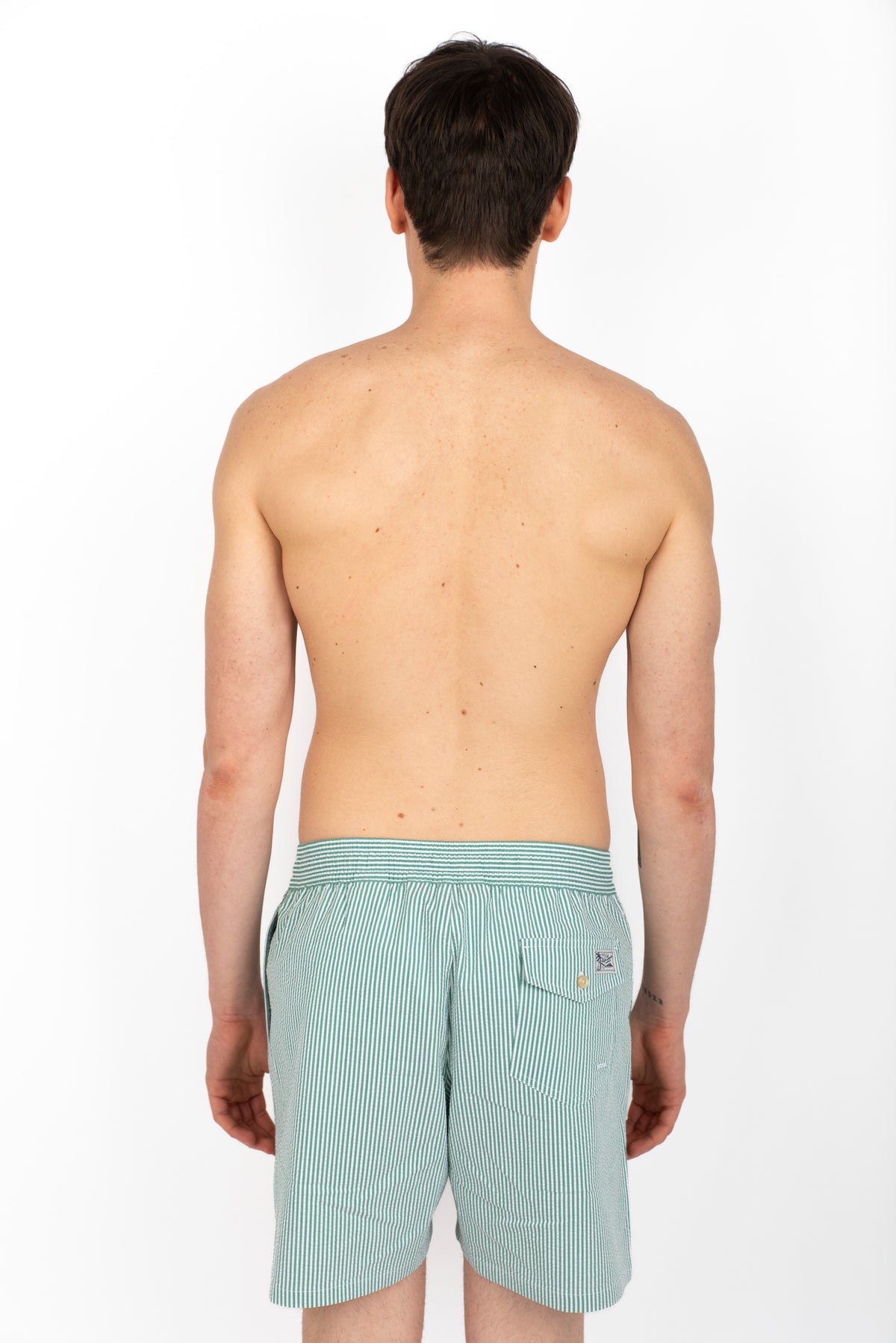 Boxer da mare Traveler classici Seersucker verde battello 710957784 005 POLO RALPH LAUREN 