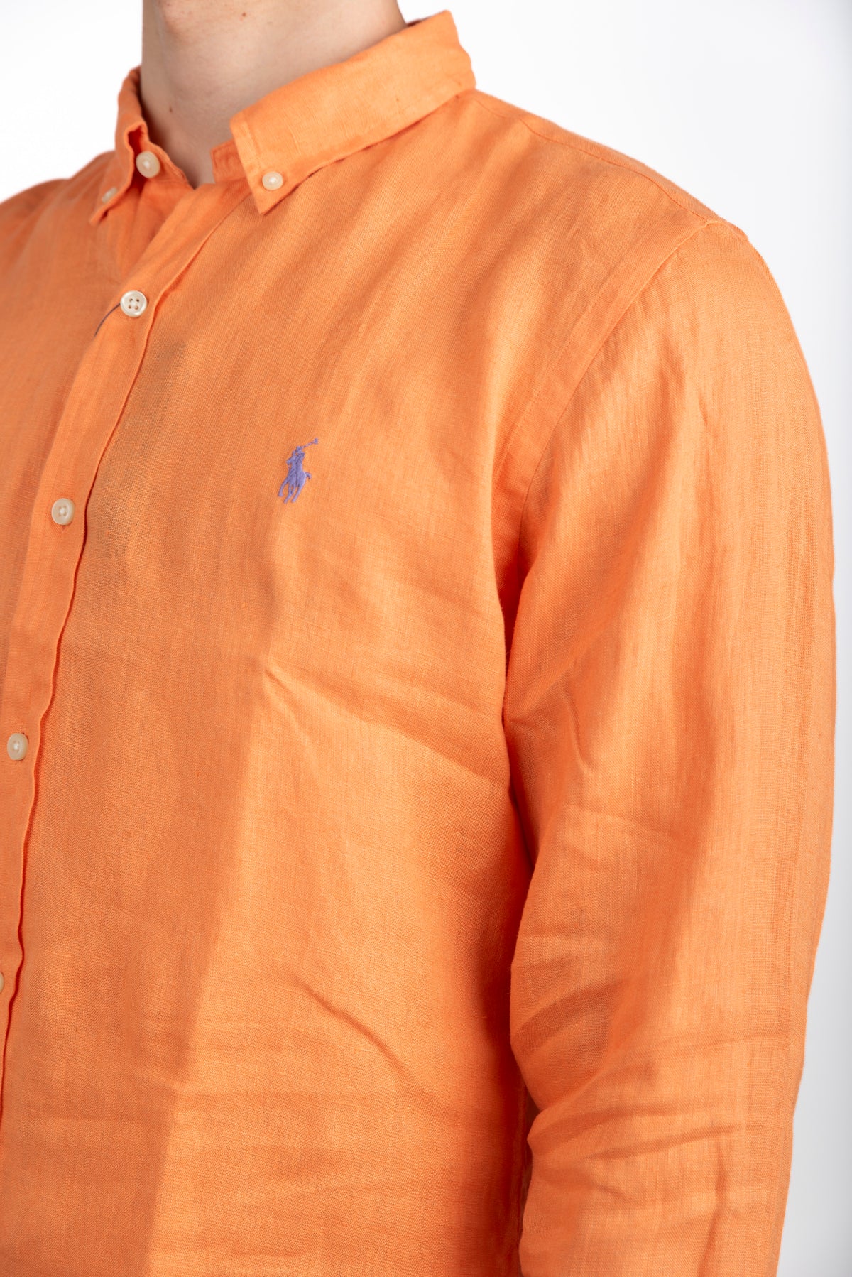Camicia in lino Slim Fit blu ufficio  710968915 009 POLO RALPH LAUREN 